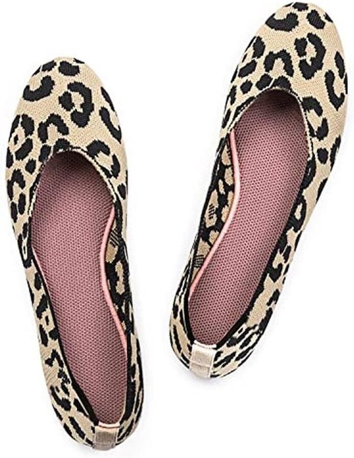 Dames Ballerina's Slip-On Gehaakte Schoenen Pumps Ronde Neus