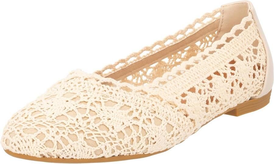 Dames Ballerina's Slip-On met Kantdetail en Ronde Neus
