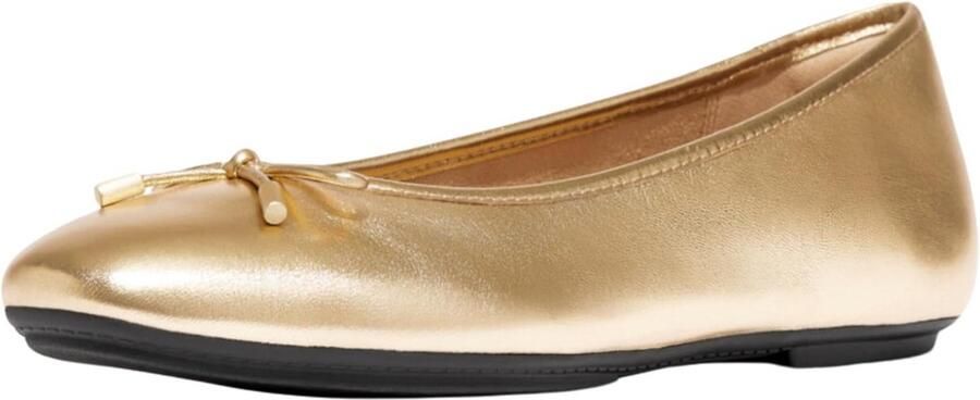 Dames Ballerina's van Zacht Leer met Strik Comfortabele Platte Schoenen