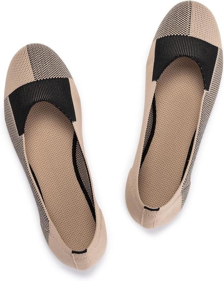 Dames Ballet Flats Elegante Gebreide Instappers met Ronde Neus