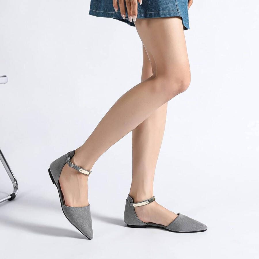 Dames Ballet Flats Met Puntige Neus Slip-On D'Orsay Comfortabele Balletpompen