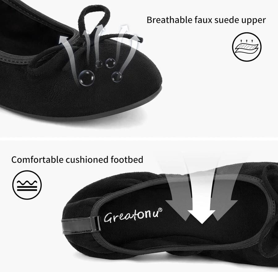 Dames Ballet Flats Opvouwbare Draagbare Travel Roll Up Slip On Dress Shoes