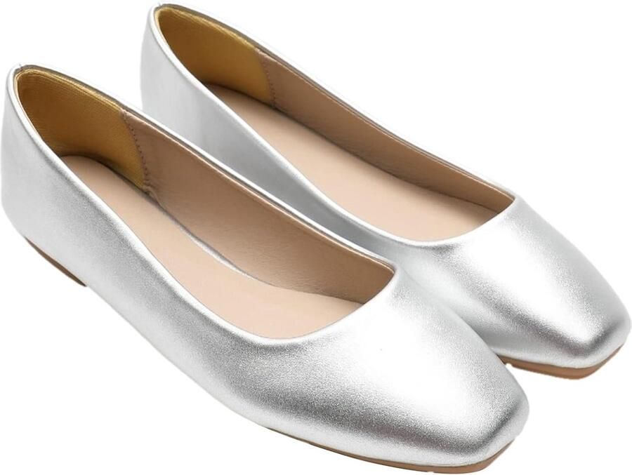 Dames Ballet Flats Puntige Teen Microvezel Leer Aantrekken Jurk Pumps Schoenen