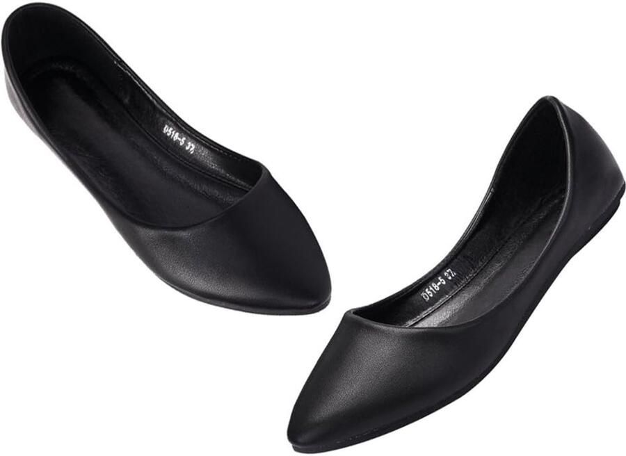 Dames Ballet Flats Puntige Teen Microvezel Leer Aantrekken Jurk Pumps Schoenen