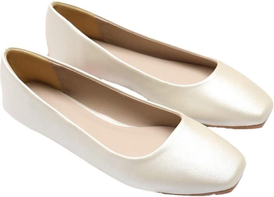 Dames Ballet Flats Puntige Teen Microvezel Leer Aantrekken Jurk Pumps Schoenen
