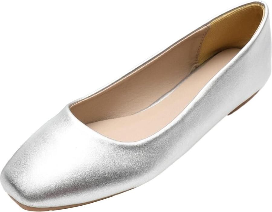 Dames Ballet Flats Puntige Teen Microvezel Leer Aantrekken Jurk Pumps Schoenen