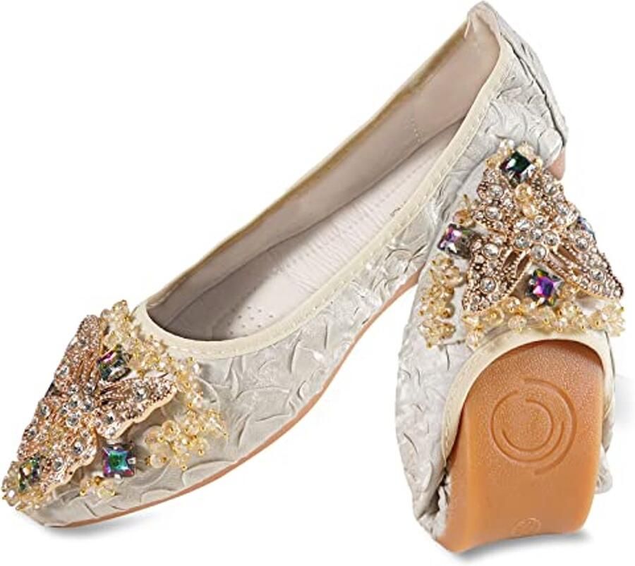 Dames Ballet Flats Strass Opvouwbare Sparkly Comfort Ballerina Schoenen