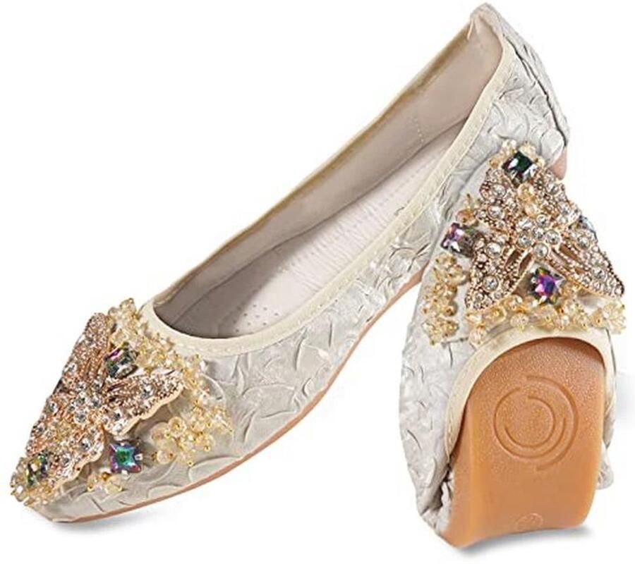 Dames Ballet Flats Strass Opvouwbare Sparkly Comfort Ballerina Schoenen