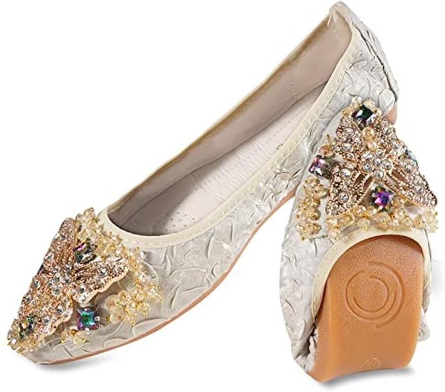 Dames Ballet Flats Strass Opvouwbare Sparkly Comfort Ballerina Schoenen