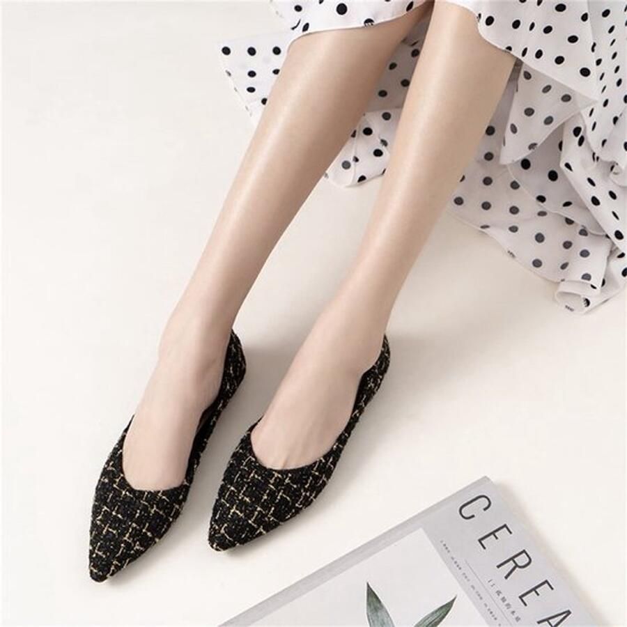 Dames Balletschoenen Ballerina's Platte Slip-On Zwart Elegante Bruidschoenen Comfortabel en Stijlvol