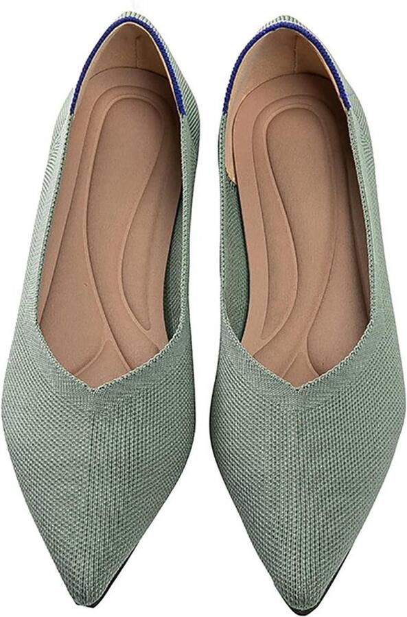 Dames balletschoenen Comfortabel Zwart Puntneus Gebreide Opvouwbaar Wandelschoenen Geschikt voor alle gelegenheden Zwart fascineert retro-gevoel wandelschoenen