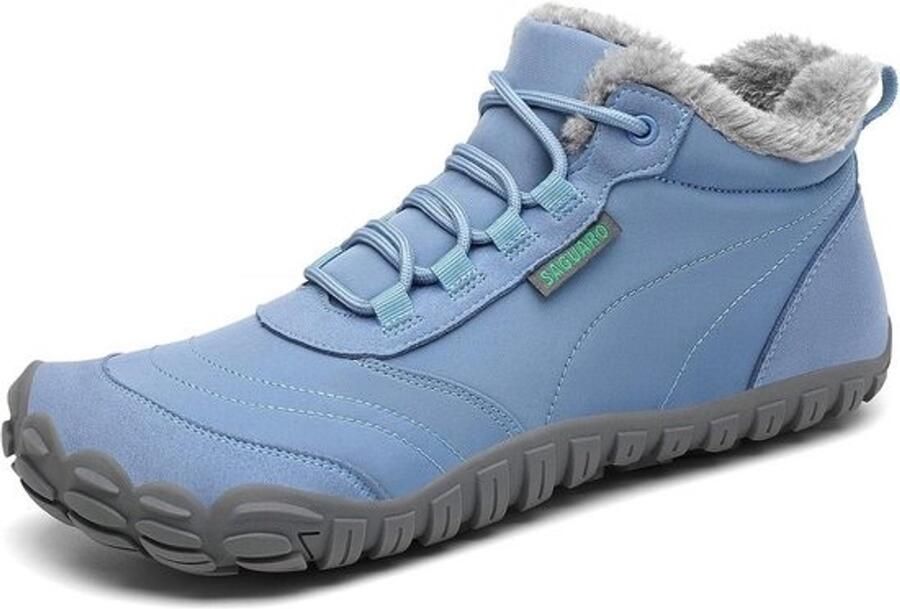 Dames Barefoot Laarzen Gevoerd Winter Snowboots Waterafstotend Lichtblauw