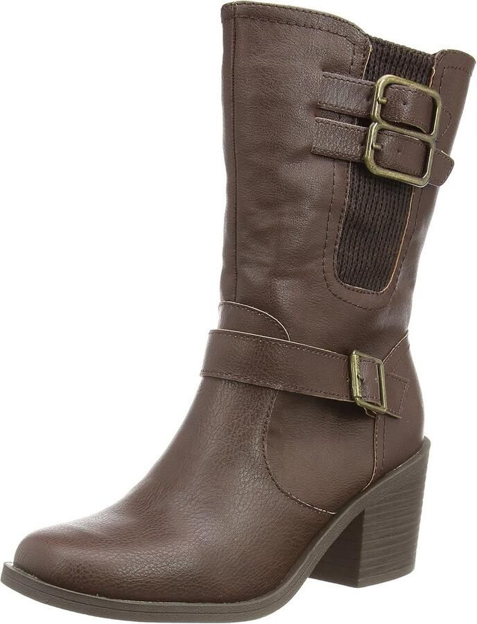 Stoere en stevige dames bikerboots halflange laarzen