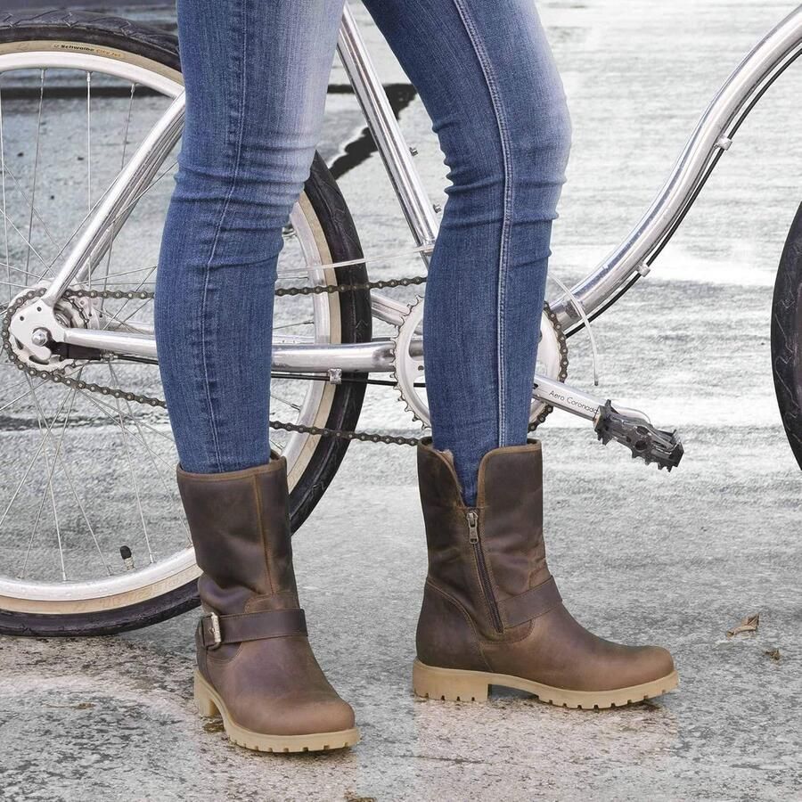 Dames Biker Boots met Warme Voering