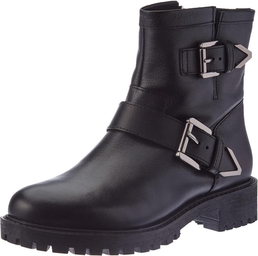 Dames bikerlaarzen in leer met warme wolvoering en ademende zool