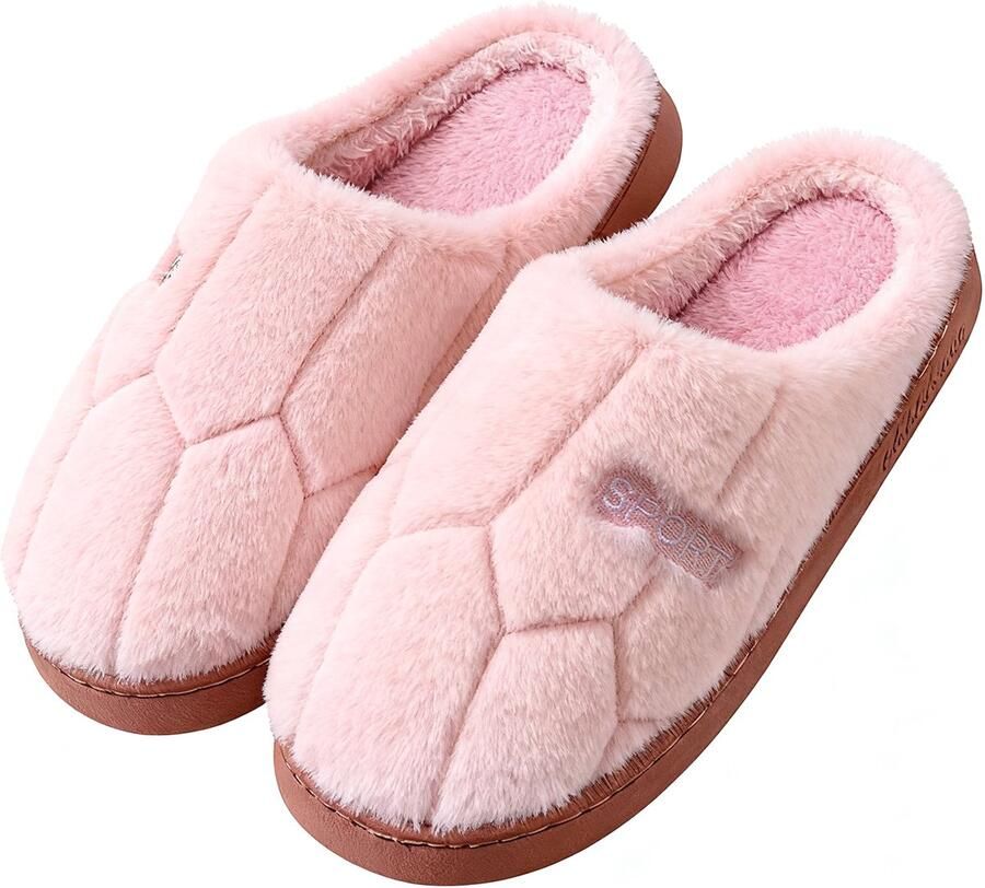 Dames binnenhuis pantoffels van pluche Winter dikke zool warme schoenen voor thuis Antislip rubberen zool pantoffels Warme katoenen platte schoenen voor thuis 40 41 Maten vallen klein geschikt voor een voetlengte van ongeveer