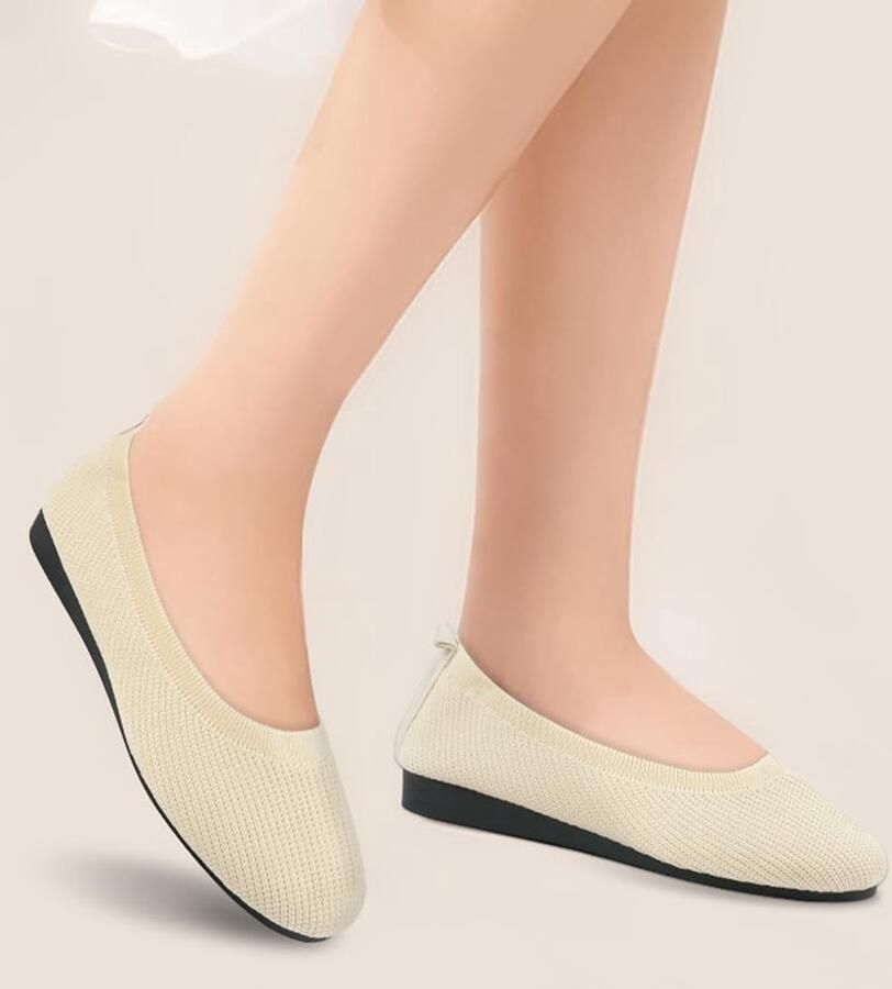 Dames Brede Ballerina's in Zwart Comfortabele en Ademende Flats voor Casual Gebruik