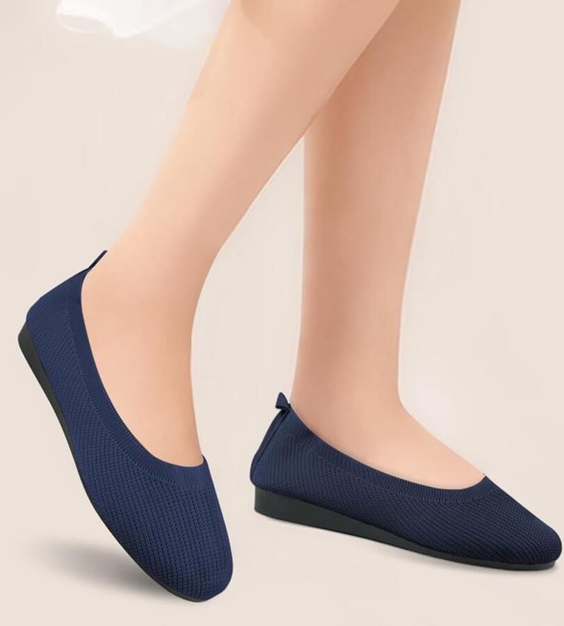 Dames Brede Ballerina's Zachte Ademend en Comfortabele Flats voor Casual Gebruik in Zwart