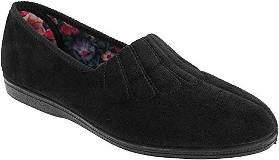 Dames Brede Fitting Slippers met Gevulkaniseerde Rubber Zool