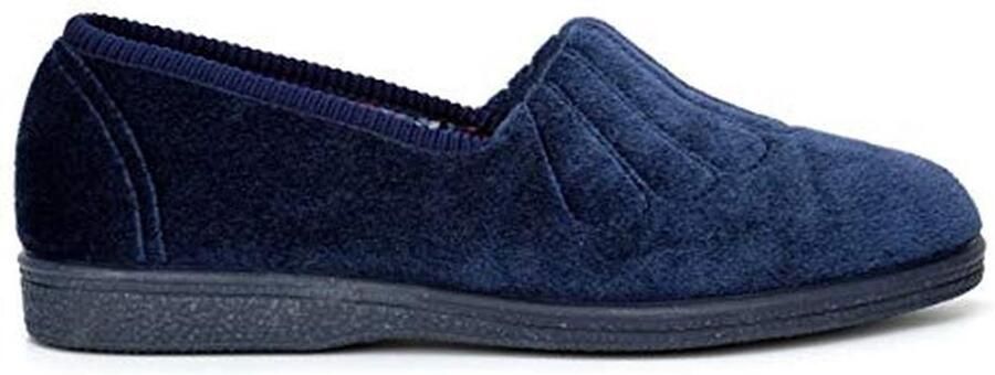 Dames Slippers met Fan Stitch Ruime Pasvorm Velours Bovenwerk