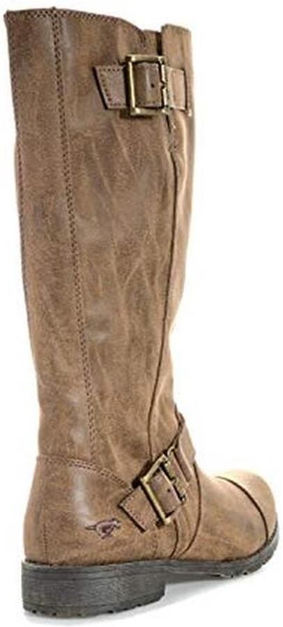 Dames Bruine Bikerlaarzen met Dubbele Gesp