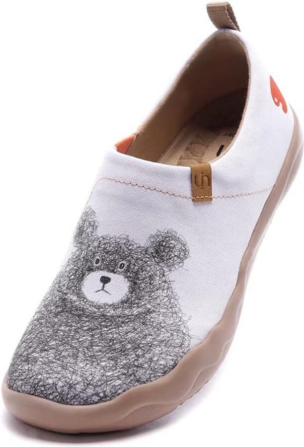 Dames Canvas Instappers met Artistieke Print Comfortabele Slip-On Schoenen
