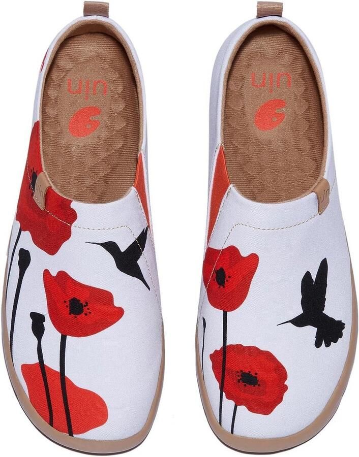 Dames Canvas Instappers met Kerst & Nieuwjaar Print Comfortabele Slip-on Schoenen