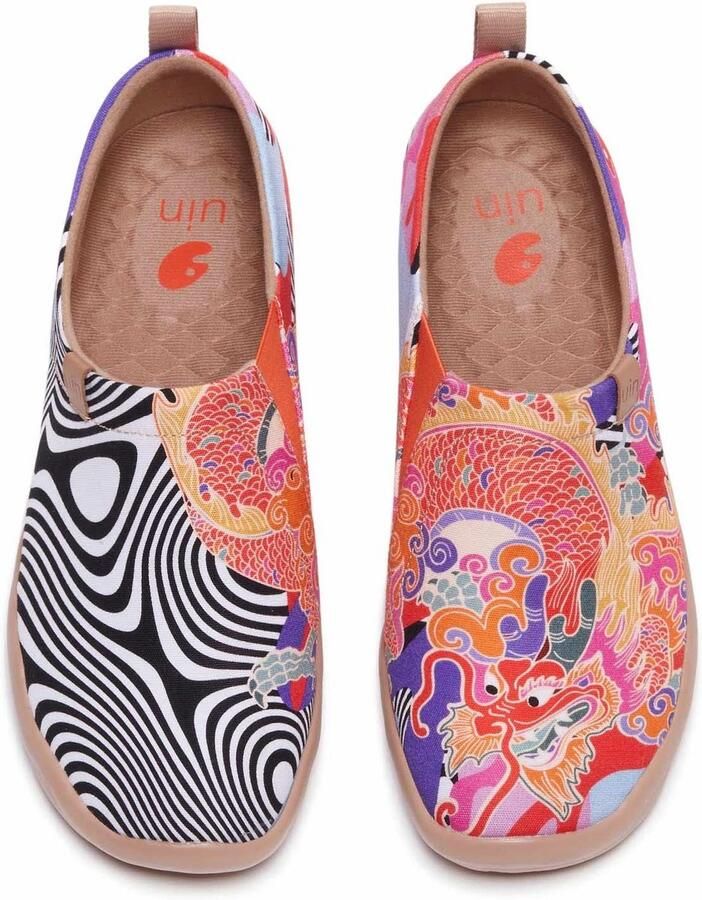 Dames Canvas Instappers Multicolor Patchwork Sneakers Casual Mode