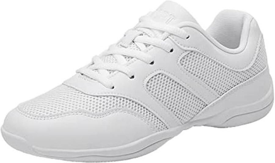 Dames Cheerleading Schoenen Wit Lace Up School Schoenen voor Aerobics Gymnastiek en Dans