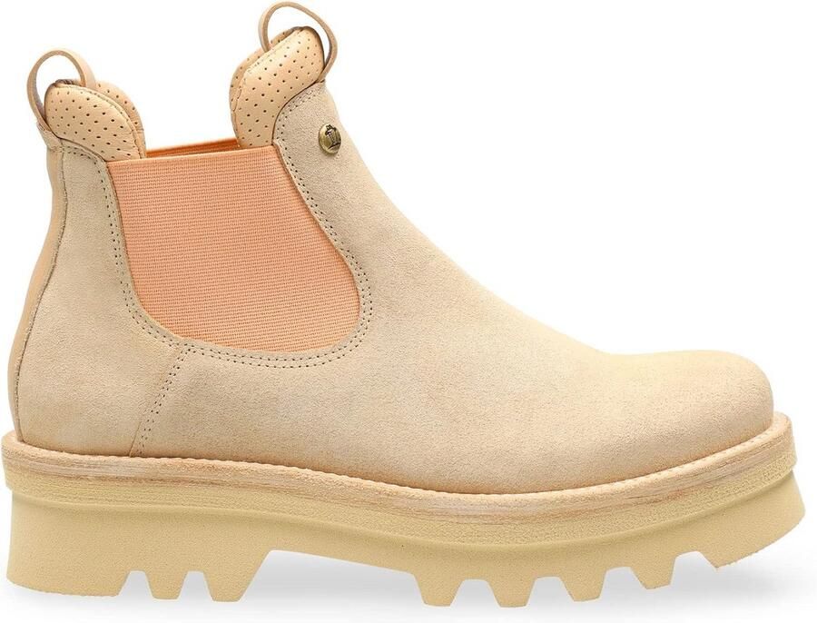 Dames Chelsea Boot Bruin Suède Platte Enkel Laarzen