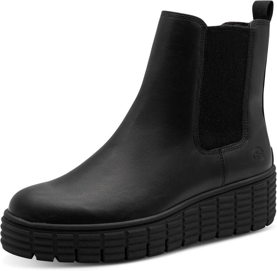 Dames Chelsea Boots Zwart Lederlook Comfortabele Enkelhoge Laarsjes
