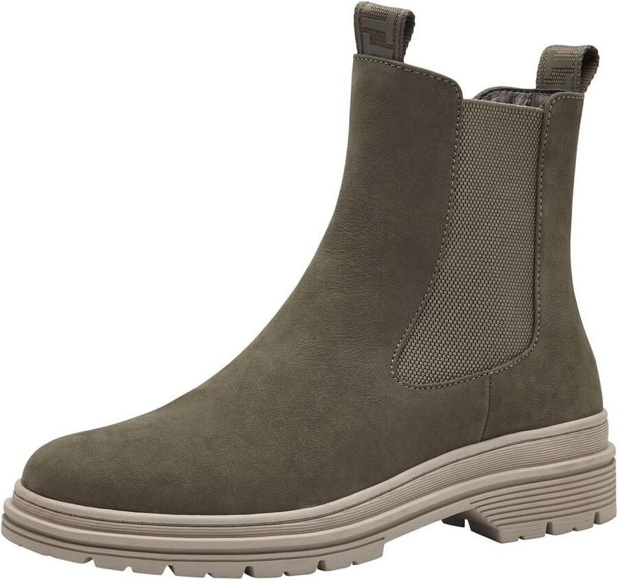 Dames Chelsea Boots Zwart Rubber Blokhakken Comfortabele Instappers