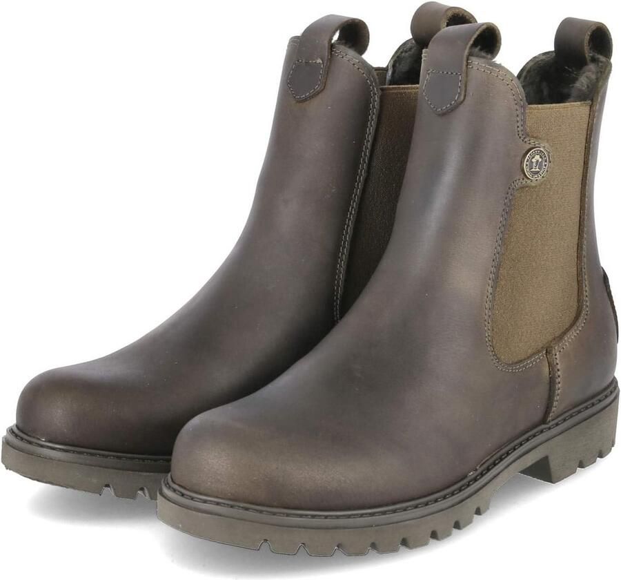 Dames Chelsea Boots Leer Groen Waterdicht met Warme Voering