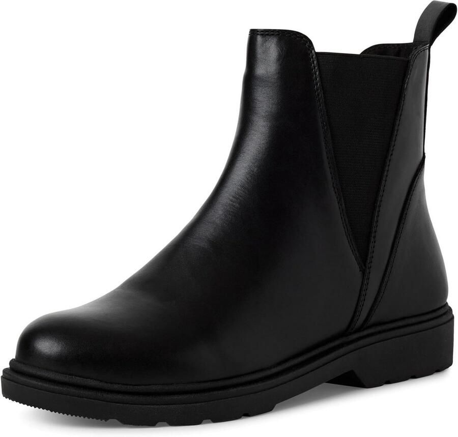 Dames Chelsea Boots Leren Instaplaarzen Met Elastische Zijpanden