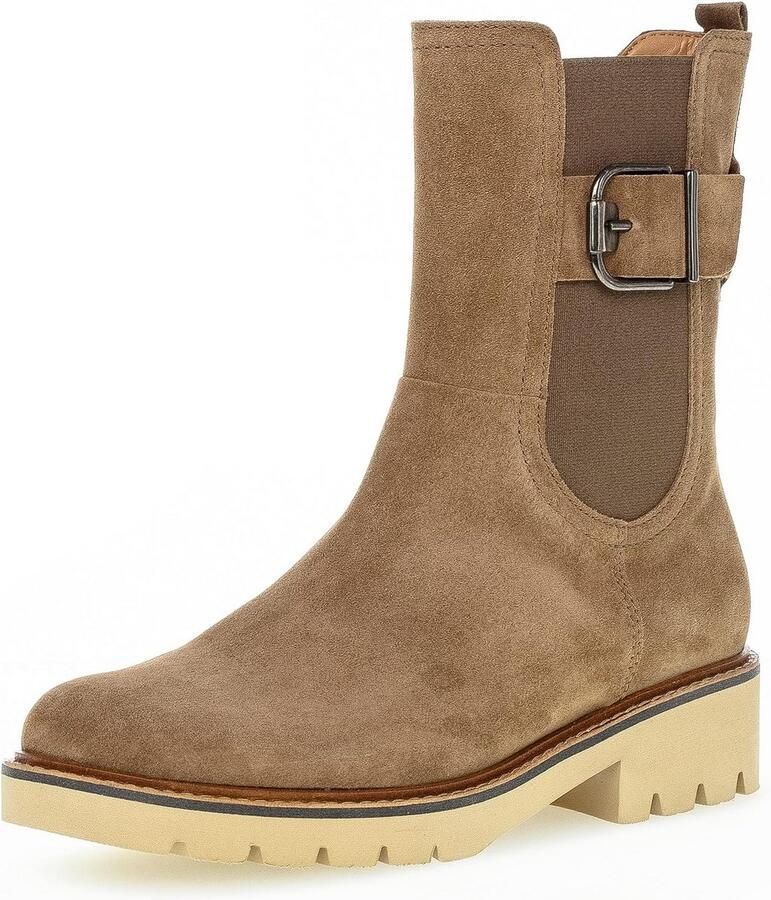 Dames Chelsea Boots Extra Breed Comfortabel Leren Enkelhoge Laarzen