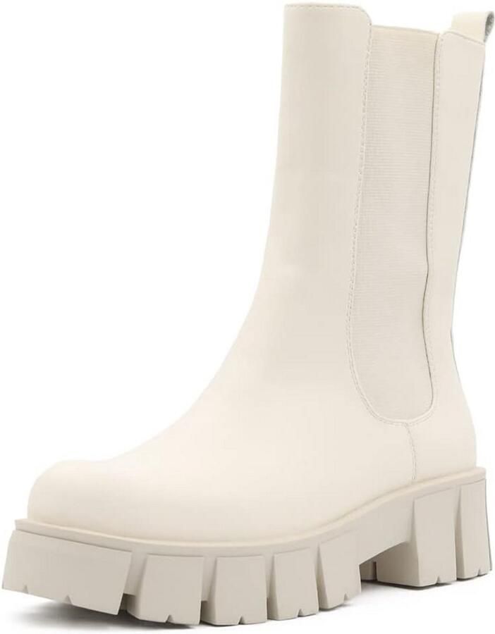 Dames Chelsea Boots met Plateauzolen Modieuze Enkellaarzen