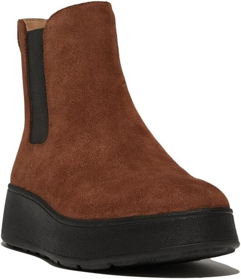 Dames Chelsea Boots met Plateauzool Suède Enkellaarzen met Comfort Zool