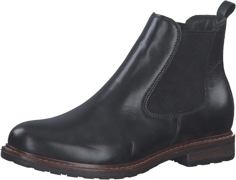 Dames Chelsea Boots Zwart Leer Comfortabele En Stijlvolle Enkelhoge Laarzen