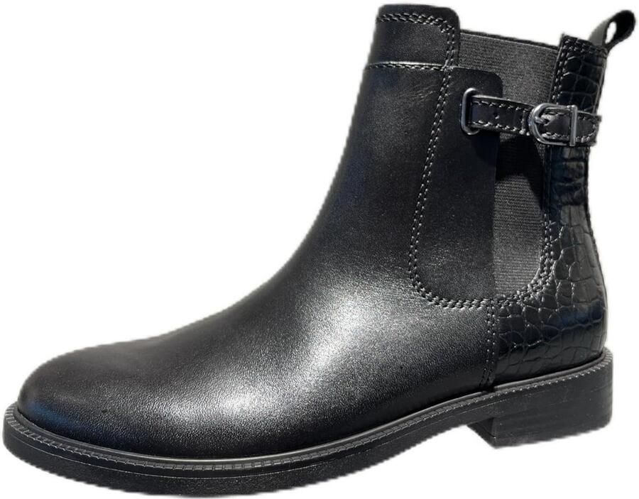 Dames Chelsea Boots Zwart Leren Look Comfortabel