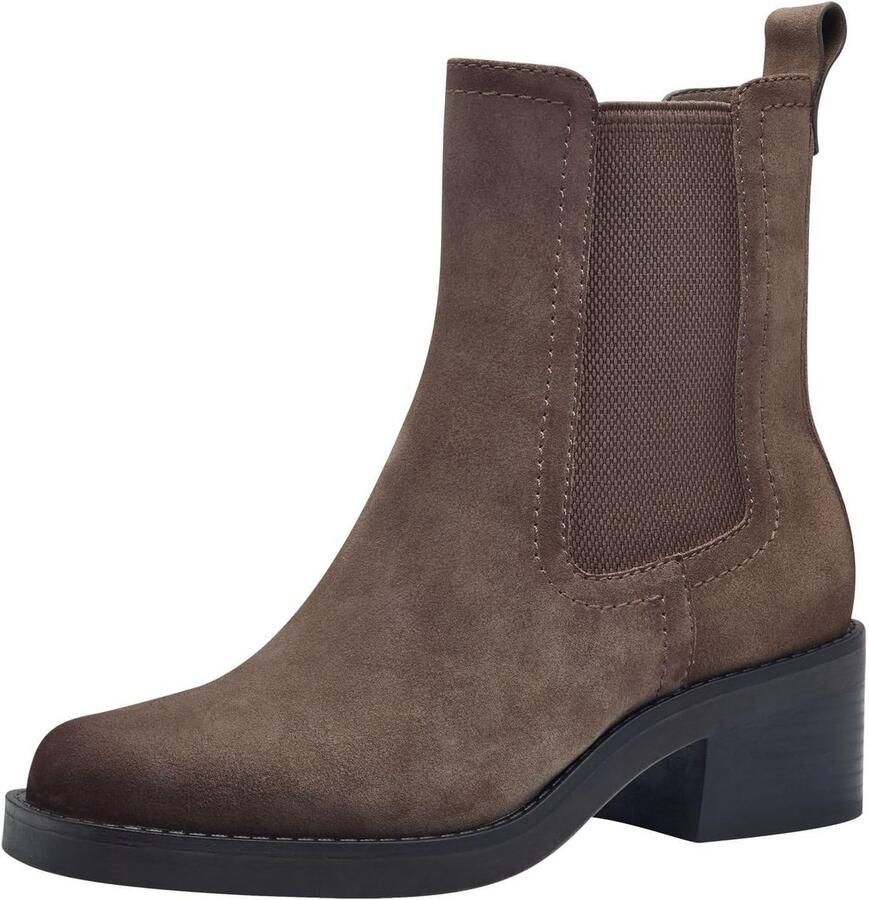 Dames Chelsea Laars met Blokhak en Anti-slip Zool Leer