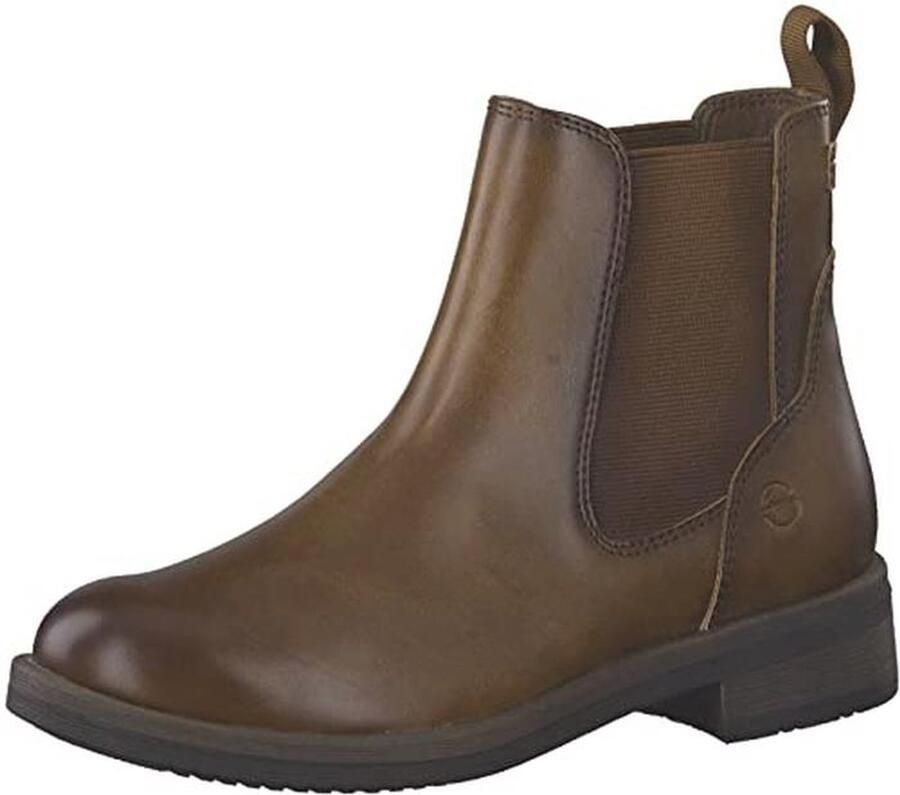 Dames Chelsea laarzen Cognac Enkellaarzen met TOUCHit-voetbed Korte Laarzen