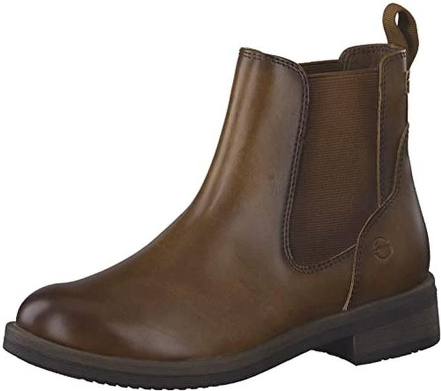 Dames Chelsea laarzen Cognac Enkellaarzen met TOUCHit-voetbed Korte Laarzen