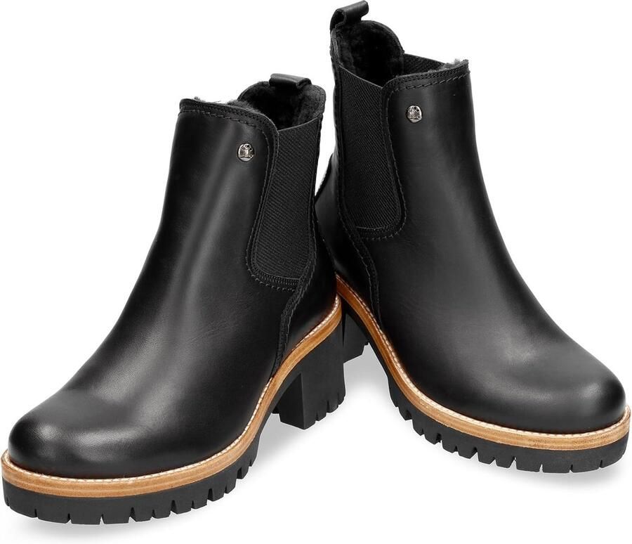 Dames Chelsea laarzen met schapenvacht voering en waterdicht nappa leer