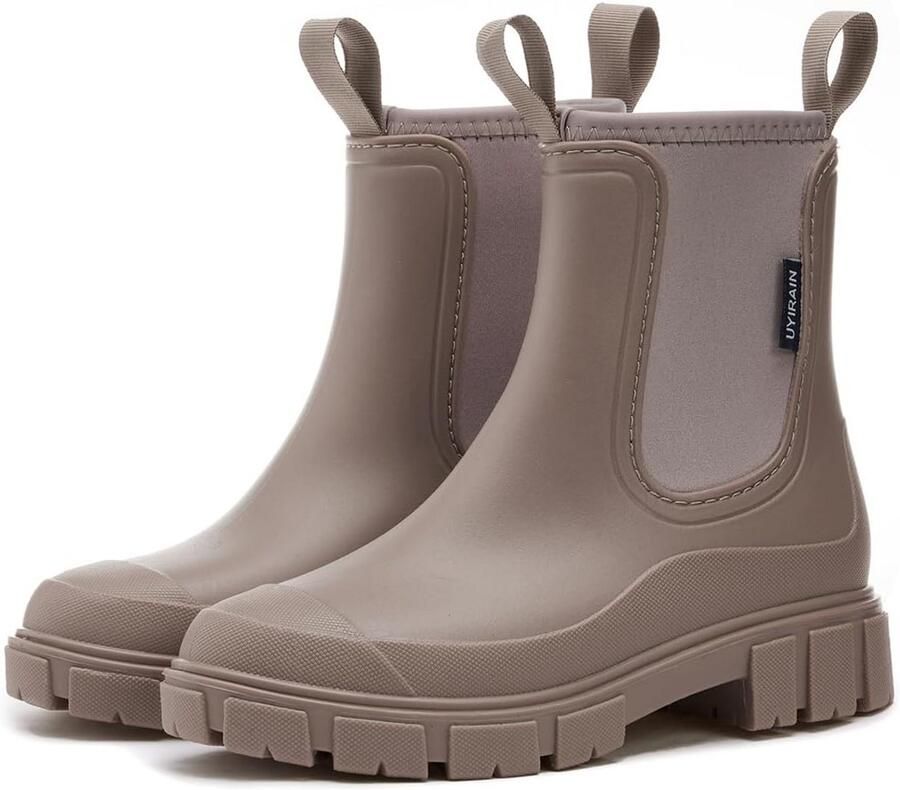 Dames Chelsea Regellaarzen met Hak Waterdicht en Ademend Enkellaarsje voor Tuin en Regen