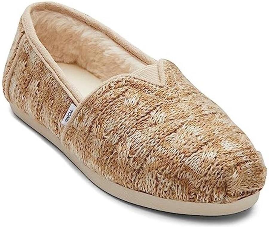 Dames Chunky Kabel Knit Faux Fur Espadrilles