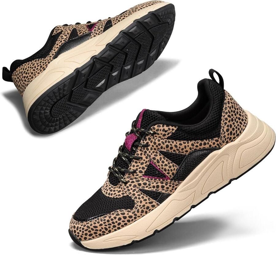 Dames Chunky Sneakers Luipaard Print Platform Casual Wandelschoenen