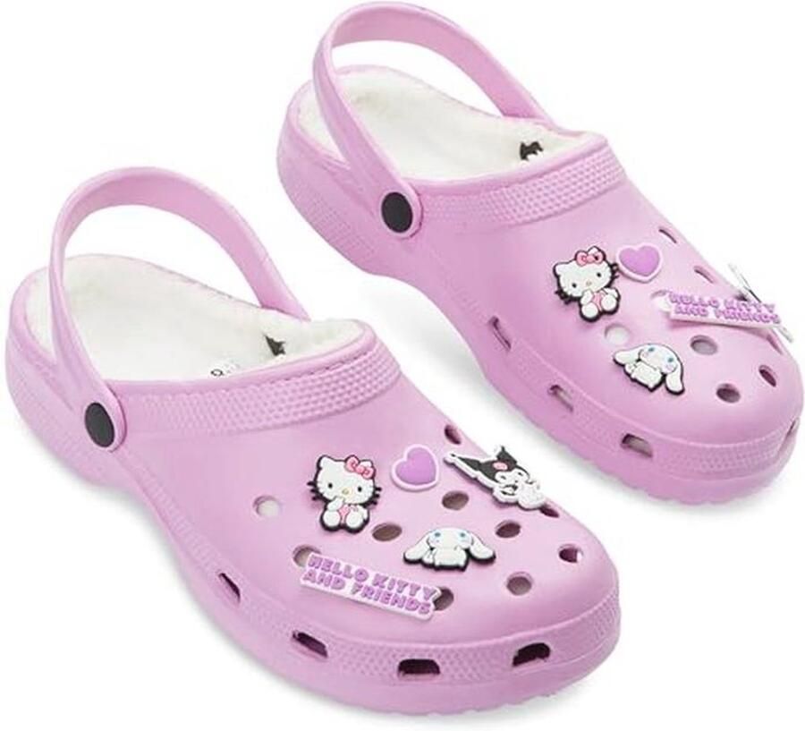 Dames Clogs met Fleece Voering en Verwijderbare Charms