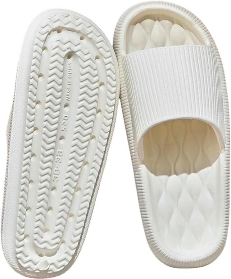 Dames Cloud Slippers Zomerse Flip Flops Binnen en Buiten Extra Zachte Zool Platform Wit