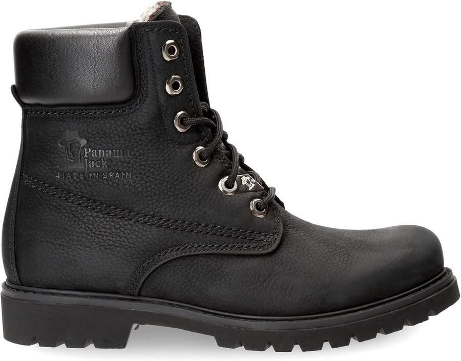Dames Combat Boot Zwart Waterdicht Leer Warme Voering