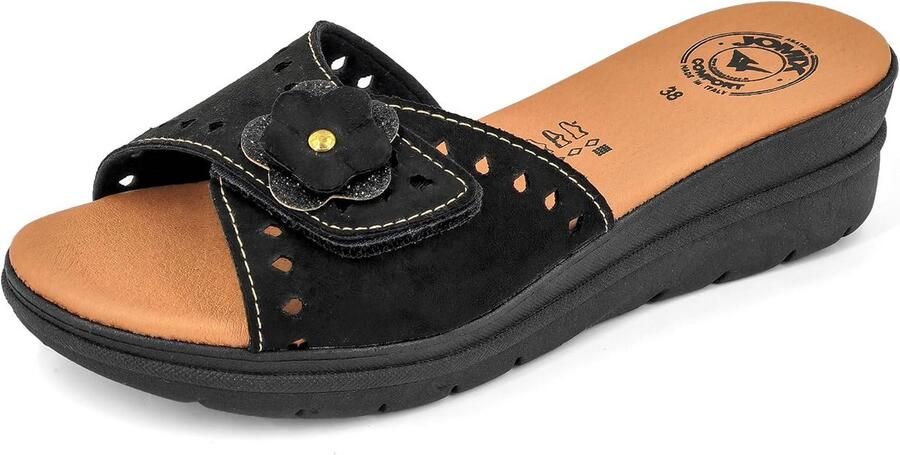 Dames Comfort Sandalen met Klittenband Italiaans Leer Zomer Schoenen